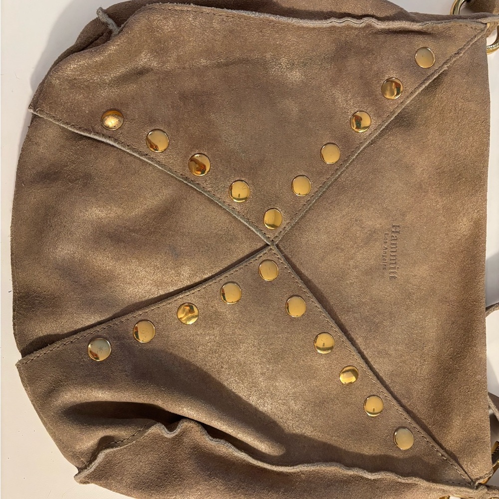 Hammitt Taupe Suede Studded Crossbody Bag